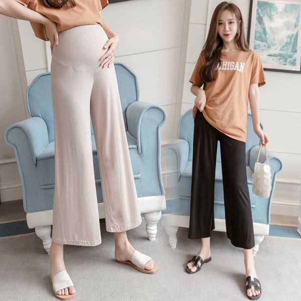 pregnant women's wide-leg pants nine points summer thin modal loose fashion casual belly lifting tide mom maternity bottoms, White
pregnant women's wide-leg pants nine points summer thin modal loose fashion casual belly lifting tide mom maternity bottoms, White