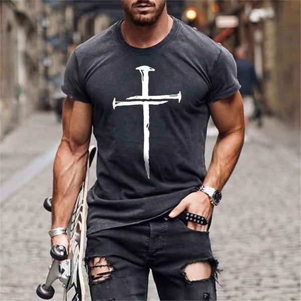 men's t-shirts 2021 summer style 100% cotton shirt cross print round neck casual sports t-shirt o-neck basic men, White;black
men's t-shirts 2021 summer style 100% cotton shirt cross print round neck casual sports t-shirt o-neck basic men, White;black