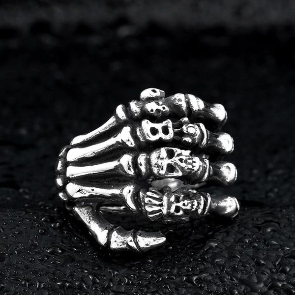 cluster rings stainless steel skull ring punk gothic hand biker personality men big wide party jewelry, Golden;silver
cluster rings stainless steel skull ring punk gothic hand biker personality men big wide party jewelry, Golden;silver