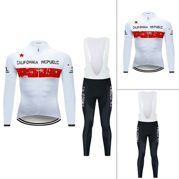 2021 mens cycling jersey long bib pants set shirt tights uniform california bear flag or spring and autumn, Black;red
2021 mens cycling jersey long bib pants set shirt tights uniform california bear flag or spring and autumn, Black;red