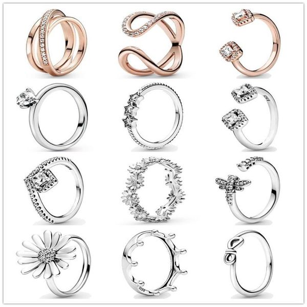 cluster rings 925 sterling silver ring polished crown and hearts love daisy flower om for women gift fashion jewelry, Golden;silver
cluster rings 925 sterling silver ring polished crown and hearts love daisy flower om for women gift fashion jewelry, Golden;silver
