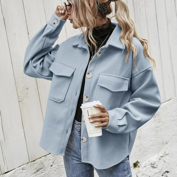 women's jackets long sleeve jacket coat pocket single breasted turn down collar casual loose fashion autumn outwear women solid, Black;brown
women's jackets long sleeve jacket coat pocket single breasted turn down collar casual loose fashion autumn outwear women solid, Black;brown