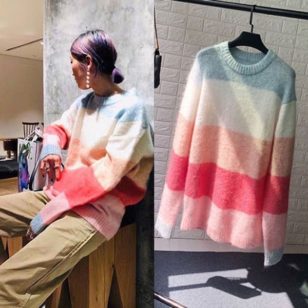 sweater autumn winter pattern fashion versatile sweet assorted raiow wool mohair easy slouchy stripe pullover sweater a3, White;black
sweater autumn winter pattern fashion versatile sweet assorted raiow wool mohair easy slouchy stripe pullover sweater a3, White;black