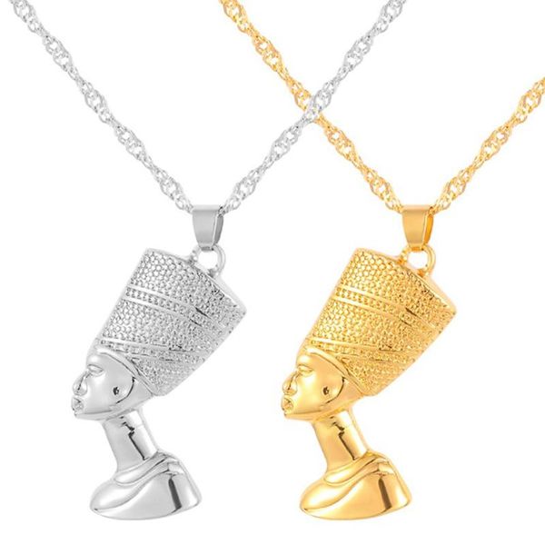 pendant necklaces exotic egyptian queen nefertiti for women men jewelry gold color wholesale jewellery african gift, Silver
pendant necklaces exotic egyptian queen nefertiti for women men jewelry gold color wholesale jewellery african gift, Silver