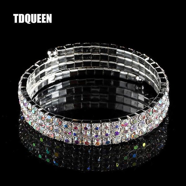 3-row ab crystal rhinestone bangle bracelets silver plated spiral upper arm bracelet bangles for women q0719, Black
3-row ab crystal rhinestone bangle bracelets silver plated spiral upper arm bracelet bangles for women q0719, Black