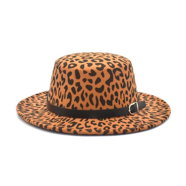 wide brim hats autumn and winter flat-hat lady leopard print woolen jazz men's felt fedora men, Blue;gray
wide brim hats autumn and winter flat-hat lady leopard print woolen jazz men's felt fedora men, Blue;gray