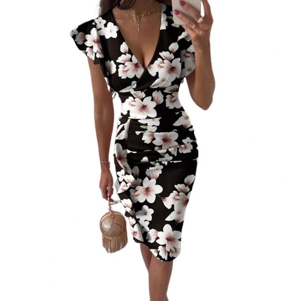 casual dresses elegant women midi dress summer flower printing deep v-neck ruffled hem flare sleeve skinny party banquet, Black;gray
casual dresses elegant women midi dress summer flower printing deep v-neck ruffled hem flare sleeve skinny party banquet, Black;gray