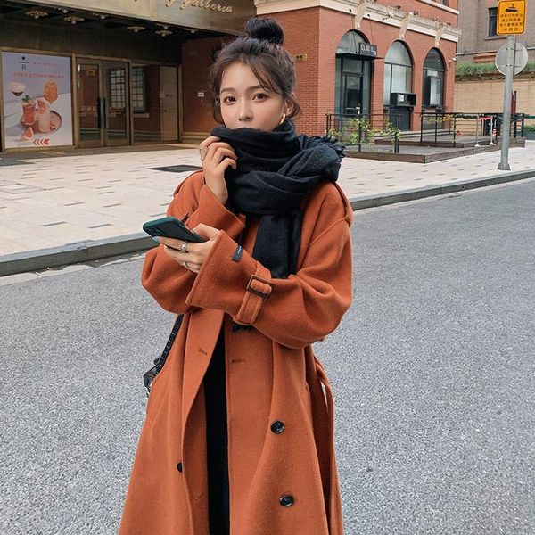 women's wool & blends woman elegant double-breasted jacket female casual long sleeve solid coat outwear autumn winter ladies overcoat a, Black
women's wool & blends woman elegant double-breasted jacket female casual long sleeve solid coat outwear autumn winter ladies overcoat a, Black