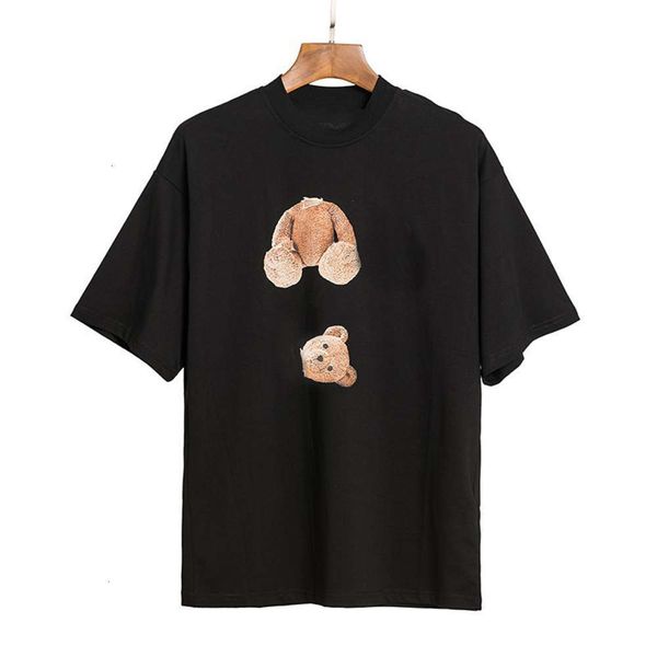trendy bear pink short sleeve double yarn casual loose letter print t-shirt for men and women bbshopping, White 
trendy bear pink short sleeve double yarn casual loose letter print t-shirt for men and women bbshopping, White