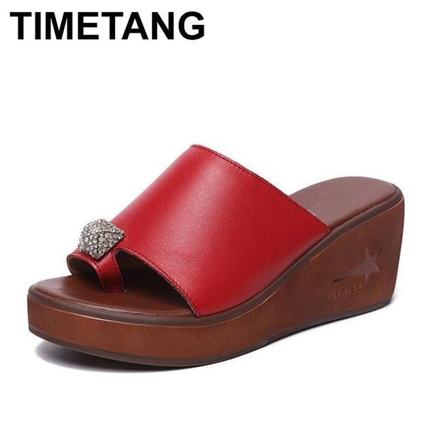 slippers timetangsize 35-43 women summer genuine leather platform shoes wedges crystal heels thick sole sandals woman flip flop, Black
slippers timetangsize 35-43 women summer genuine leather platform shoes wedges crystal heels thick sole sandals woman flip flop, Black