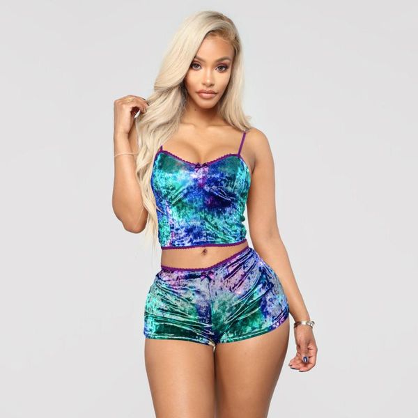 women's tracksuits fashion 2 piece set tie dye v neck halter crop +short pants club suit, Gray
women's tracksuits fashion 2 piece set tie dye v neck halter crop +short pants club suit, Gray