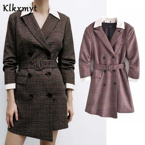 klkxmyt za women fashion splicing casual blazer jacket dress vintage long sleeve with sashes female chic breasted vestidos 210527, Black;gray
klkxmyt za women fashion splicing casual blazer jacket dress vintage long sleeve with sashes female chic breasted vestidos 210527, Black;gray