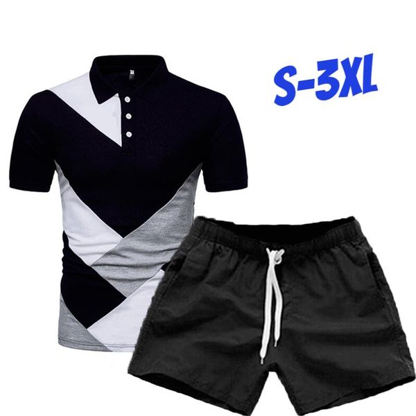 men's polos solid color design fashion daily shorts breathable stitching short-sleeved t-shirt set men clothing, White;black
men's polos solid color design fashion daily shorts breathable stitching short-sleeved t-shirt set men clothing, White;black
