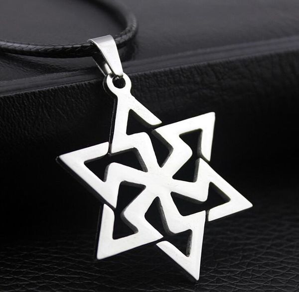 fashion men and women stainless steel personality hexagram pendant titanium jewelry choice bead necklace leather rope cross chain, Silver
fashion men and women stainless steel personality hexagram pendant titanium jewelry choice bead necklace leather rope cross chain, Silver