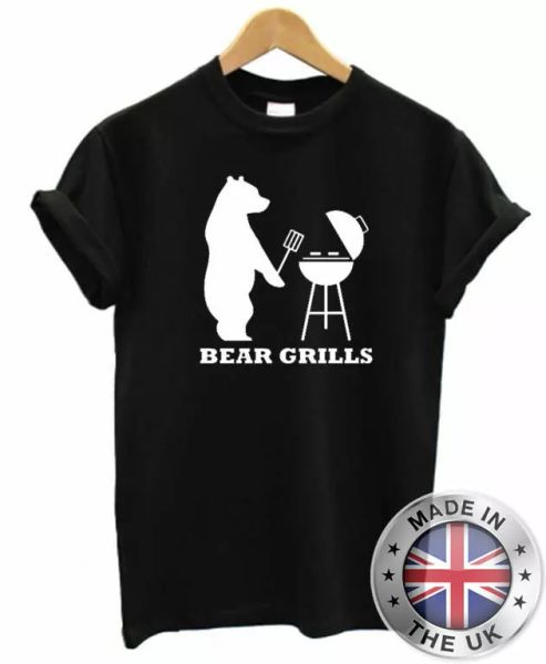 funny mens t-shirt bear microwave grids, White;black 
funny mens t-shirt bear microwave grids, White;black