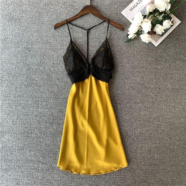 women's sleepwear backless sleep dress women satin nightgown summer sleeveless female silky nightdress casual home nightwear, Black;red
women's sleepwear backless sleep dress women satin nightgown summer sleeveless female silky nightdress casual home nightwear, Black;red