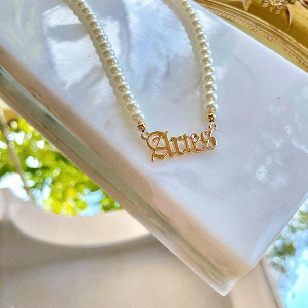 chains zodiac necklace for women gold leo capricorn imitation pearl gemini aries aquarius letter choker necklaces bff, Silver
chains zodiac necklace for women gold leo capricorn imitation pearl gemini aries aquarius letter choker necklaces bff, Silver