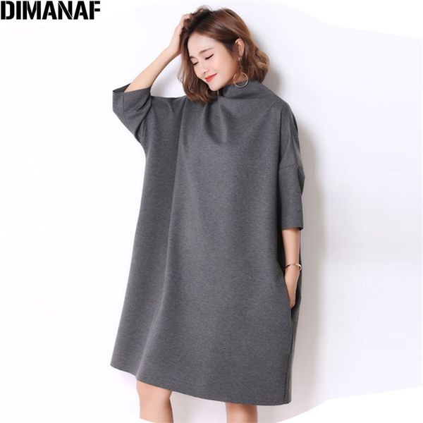 dimanaf autumn plus size women dress casual solid turtleneck loose batwing female fashion oversize grey elegant dresses fit 5xl 210319, Black;gray
dimanaf autumn plus size women dress casual solid turtleneck loose batwing female fashion oversize grey elegant dresses fit 5xl 210319, Black;gray