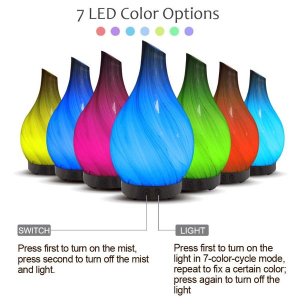 fragrance lamps 7 color changing led lights 100ml modern aroma essential oil diffuser ultrasonic air humidifier with wood grain for office h
fragrance lamps 7 color changing led lights 100ml modern aroma essential oil diffuser ultrasonic air humidifier with wood grain for office h