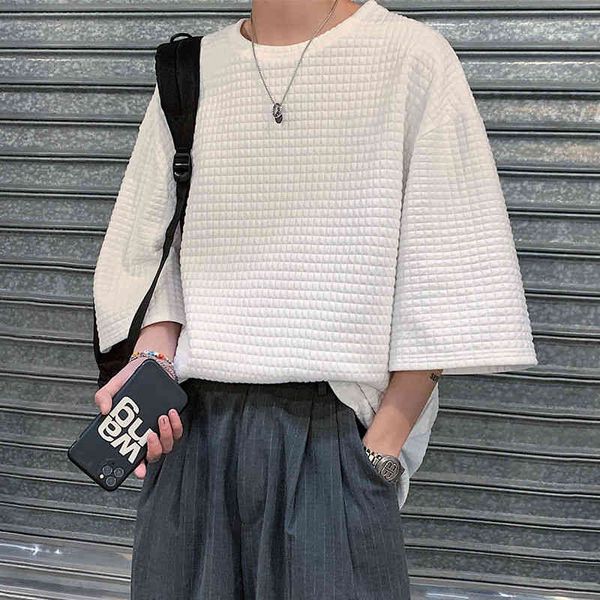 men's t-shirts summer plaid t-shirt fashion casual o-neck t shirt men streetwear korean loose hip-hop short-sleeved tshirt mens to, White;black
men's t-shirts summer plaid t-shirt fashion casual o-neck t shirt men streetwear korean loose hip-hop short-sleeved tshirt mens to, White;black