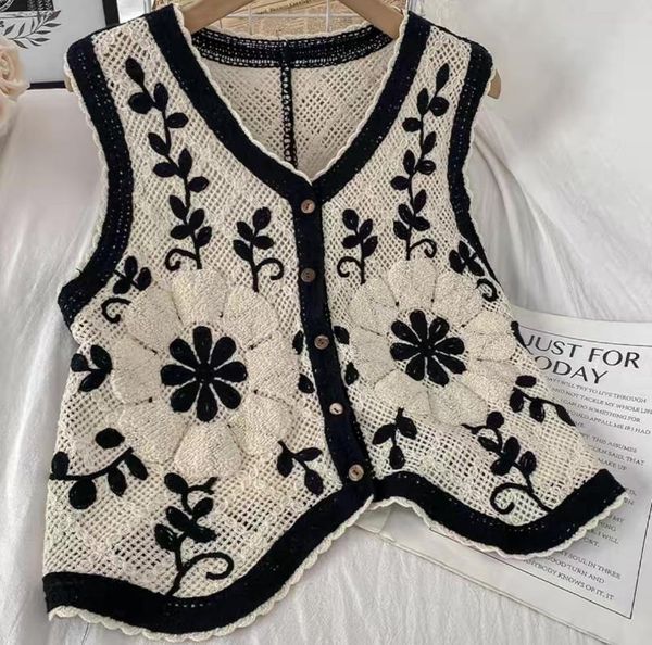 women's vests mika's vest female summer thin retro short jacket design sense niche spring and autumn cardigan corochet flower holl, Black;white
women's vests mika's vest female summer thin retro short jacket design sense niche spring and autumn cardigan corochet flower holl, Black;white