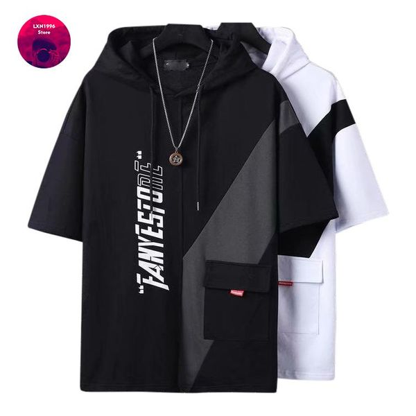 men's hoodies & sweatshirts 2021 gothic fashion harajuku short sleeve sweatshirt male casual men clothing patchwork hoodie, Black
men's hoodies & sweatshirts 2021 gothic fashion harajuku short sleeve sweatshirt male casual men clothing patchwork hoodie, Black