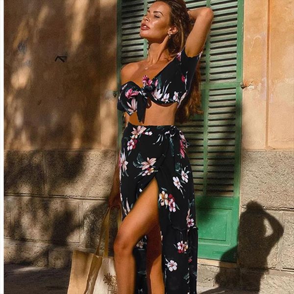 suit fashion floral wrap womens tracksuits chest strapless short sleeve high waist long skirt two piece dress, Gray
suit fashion floral wrap womens tracksuits chest strapless short sleeve high waist long skirt two piece dress, Gray