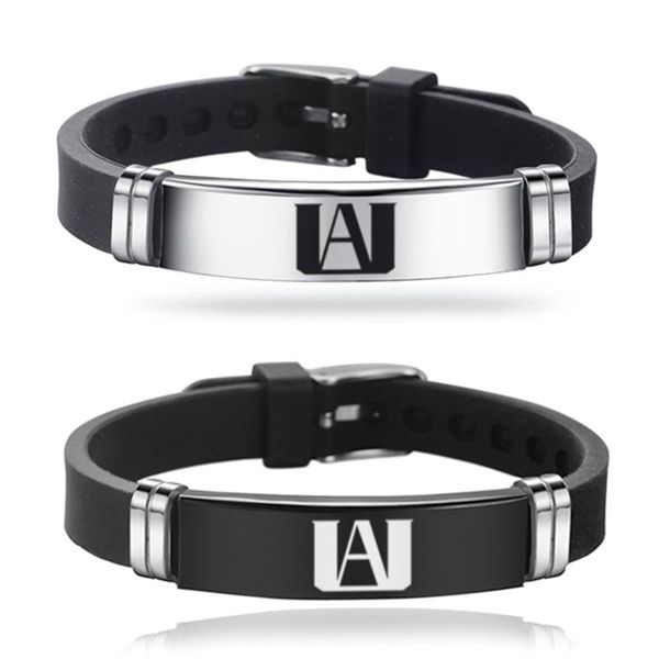 link, chain anime my hero academia bracelet silicone wristband cuff stainless steel bangle for fans wholesale, Black
link, chain anime my hero academia bracelet silicone wristband cuff stainless steel bangle for fans wholesale, Black