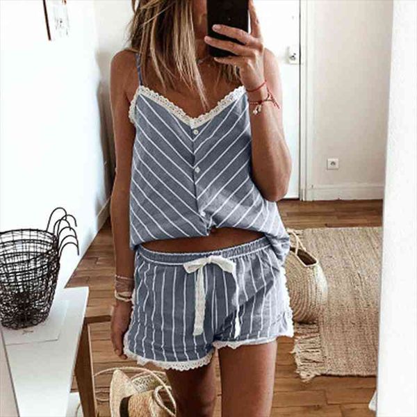 summer sets printed suspender womens tracksuits pajamas two piece home wear suit sleeveless v neck female clothing shorts, Gray
summer sets printed suspender womens tracksuits pajamas two piece home wear suit sleeveless v neck female clothing shorts, Gray