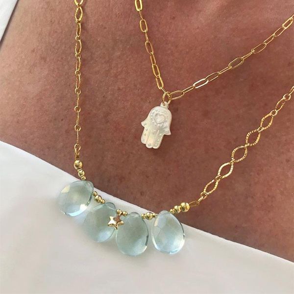 chokers 2021 simple classic gold-color chain necklace shell palm pendant green water drop colgante short jewelry for man women wild, Golden;silver
chokers 2021 simple classic gold-color chain necklace shell palm pendant green water drop colgante short jewelry for man women wild, Golden;silver