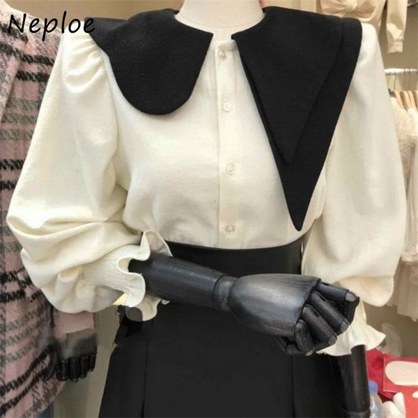 korean sweet peter pan collar hit blouse women pullover long sleeve all match ol blusas spring loose shirt 210422, White
korean sweet peter pan collar hit blouse women pullover long sleeve all match ol blusas spring loose shirt 210422, White