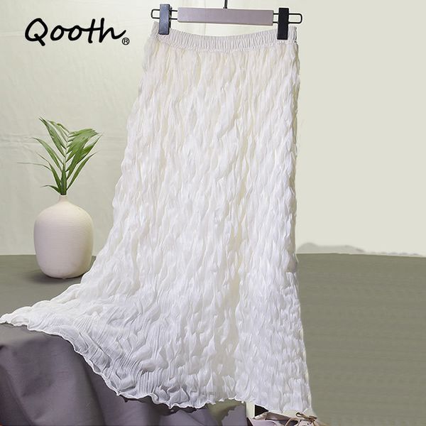 qooth women summer sweety tulle skirts small waves elastic waist ankle length skirts with lining japan korea style qt059 210518, Black
qooth women summer sweety tulle skirts small waves elastic waist ankle length skirts with lining japan korea style qt059 210518, Black