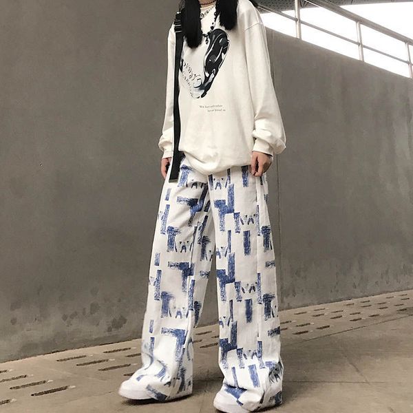 capris 2021 spring summer women's thin hip hop fashion vintage straight print loose oversize female long pants, Black;white
capris 2021 spring summer women's thin hip hop fashion vintage straight print loose oversize female long pants, Black;white