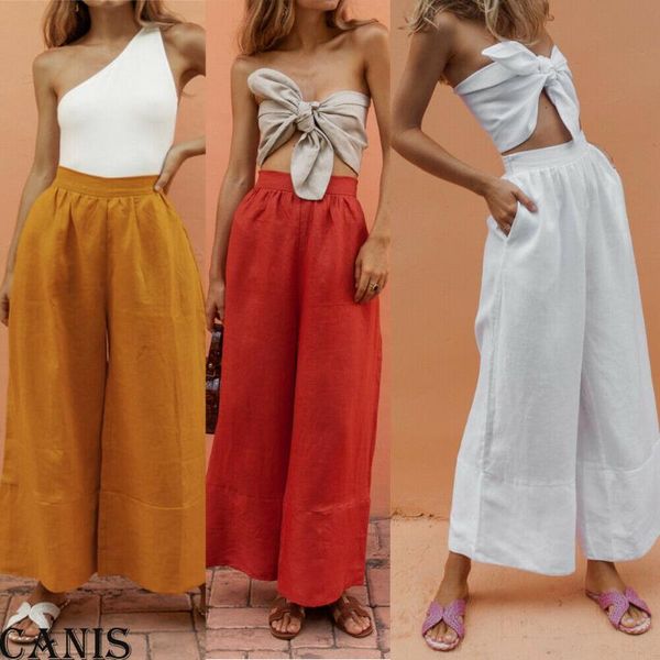 women's pants & capris women ladies fashion casual chic high waist wide leg solid long loose party clubwear, Black;white
women's pants & capris women ladies fashion casual chic high waist wide leg solid long loose party clubwear, Black;white