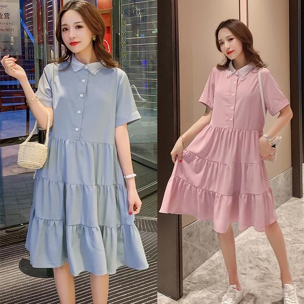 5092# maternity clothes summer button turn down collar chiffon short sleeves loose stylish dress pregnant women mom dresses, White
5092# maternity clothes summer button turn down collar chiffon short sleeves loose stylish dress pregnant women mom dresses, White