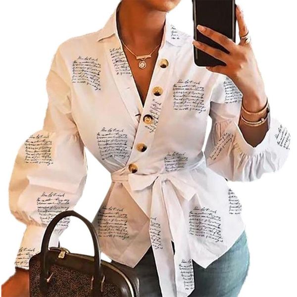 arrival elegant women office work wear casual blouse printed button v neck shirt long sleeve loose bandage women's blouses & shirts, White
arrival elegant women office work wear casual blouse printed button v neck shirt long sleeve loose bandage women's blouses & shirts, White