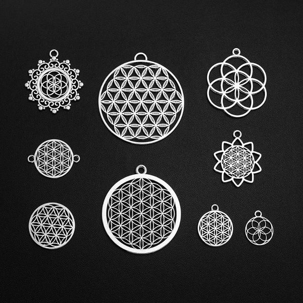 charms antique silver plated flower of life mix pendants for diy earrings keychain bracelets jewelry making finding supplies, Bronze;silver
charms antique silver plated flower of life mix pendants for diy earrings keychain bracelets jewelry making finding supplies, Bronze;silver