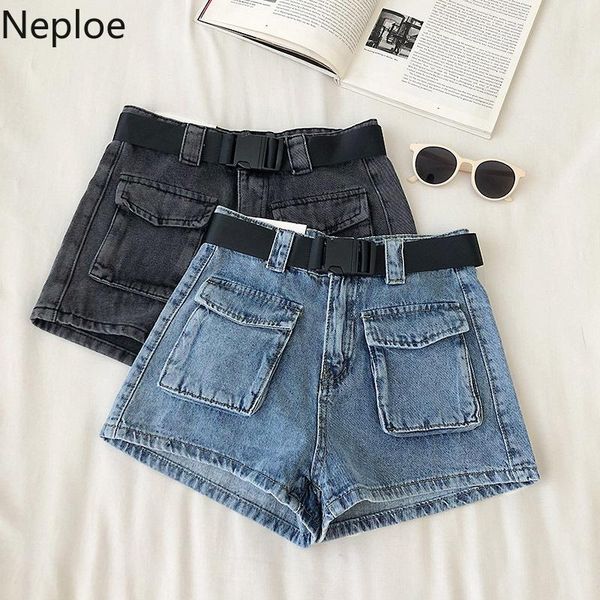 women's jeans neploe retro double pocket design denim shorts feminino high waist hip with belt summer short 2021 casual wild women 8135, Blue
women's jeans neploe retro double pocket design denim shorts feminino high waist hip with belt summer short 2021 casual wild women 8135, Blue