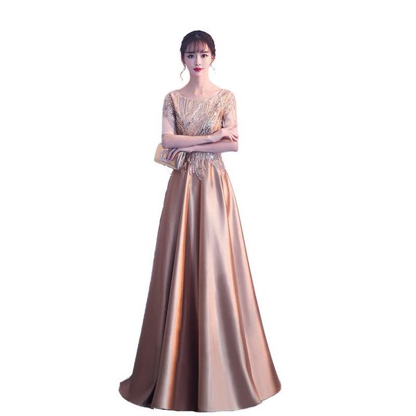 party dresses golden evening women's long-style a-line applique sequined half sleeve illusion o-neck, White;black
party dresses golden evening women's long-style a-line applique sequined half sleeve illusion o-neck, White;black