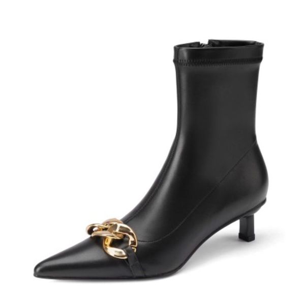 new women high heel boots metal chain fashion women shoes daily party ladies short boot ladies footwear size 34-39, Black
new women high heel boots metal chain fashion women shoes daily party ladies short boot ladies footwear size 34-39, Black