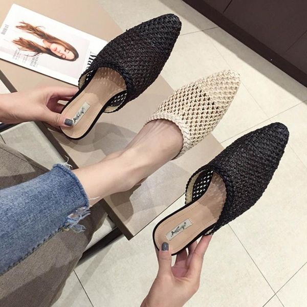 slippers summer lady outwear korean version hollow cane breathable & comfortable pointed toe low heel women's slides female, Black
slippers summer lady outwear korean version hollow cane breathable & comfortable pointed toe low heel women's slides female, Black