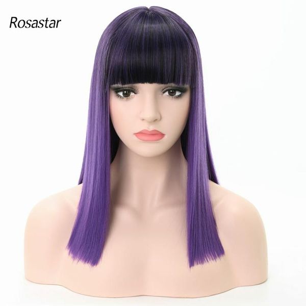 synthetic wigs rosa star straight dark purple 20inches with bangs high temperatural fiber natural daily cosplay party wig, Black
synthetic wigs rosa star straight dark purple 20inches with bangs high temperatural fiber natural daily cosplay party wig, Black