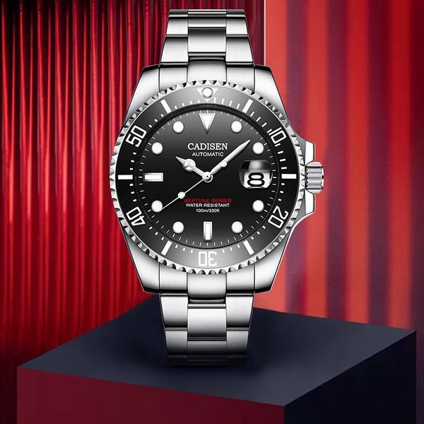 wristwatches cadisen design automatic men's watch japan nh35a waterproof clock stainless steel military mechanical watches, Slivery;brown
wristwatches cadisen design automatic men's watch japan nh35a waterproof clock stainless steel military mechanical watches, Slivery;brown