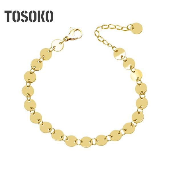 link, chain tosoko stainless steel jewelry round brand bracelet lucky geometry circle sslice thick slice bse087, Black
link, chain tosoko stainless steel jewelry round brand bracelet lucky geometry circle sslice thick slice bse087, Black