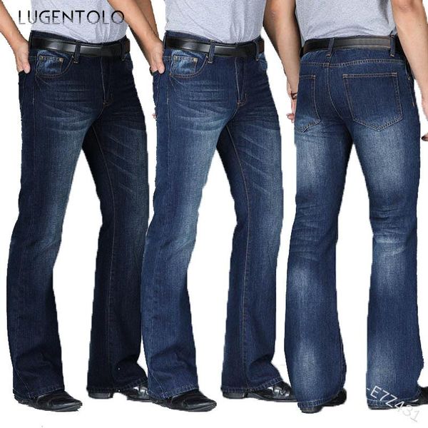 men's jeans lugentolo spring men lage size mid waist casual trousers solid straight pocket street long, Blue
men's jeans lugentolo spring men lage size mid waist casual trousers solid straight pocket street long, Blue