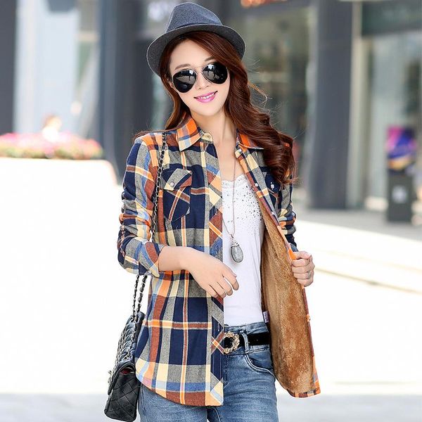 women's jackets brand winter warm women plus velvet thicke shirt style plaid coat jacket clothes female casual outerwear, Black;brown
women's jackets brand winter warm women plus velvet thicke shirt style plaid coat jacket clothes female casual outerwear, Black;brown