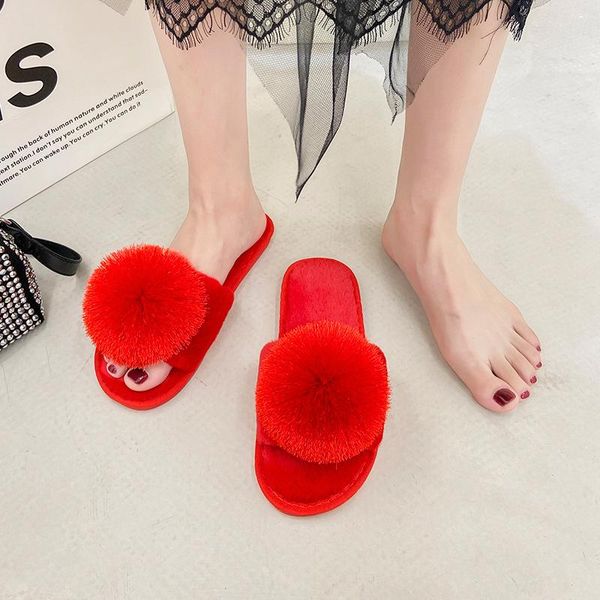 slippers 2021 winter plush faux fur red ball flats women warm slides shoes flip flops home cotton shoe chaussures, Black
slippers 2021 winter plush faux fur red ball flats women warm slides shoes flip flops home cotton shoe chaussures, Black