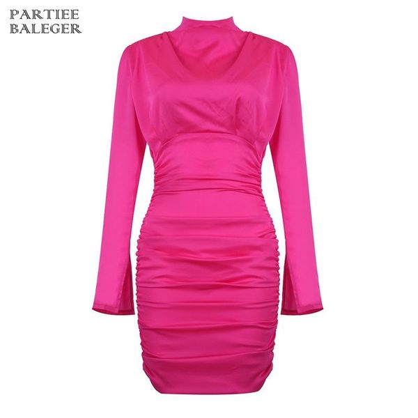 casual dresses pb 2021 arrival stylish pink dress long sleeves drape design high neck celebrity party club mini satin, Black;gray
casual dresses pb 2021 arrival stylish pink dress long sleeves drape design high neck celebrity party club mini satin, Black;gray