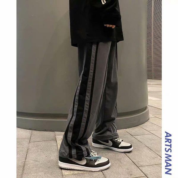 men's pants insstudios fashion ins korean thick striped sports versatile straight casual and women's 2021, Black
men's pants insstudios fashion ins korean thick striped sports versatile straight casual and women's 2021, Black