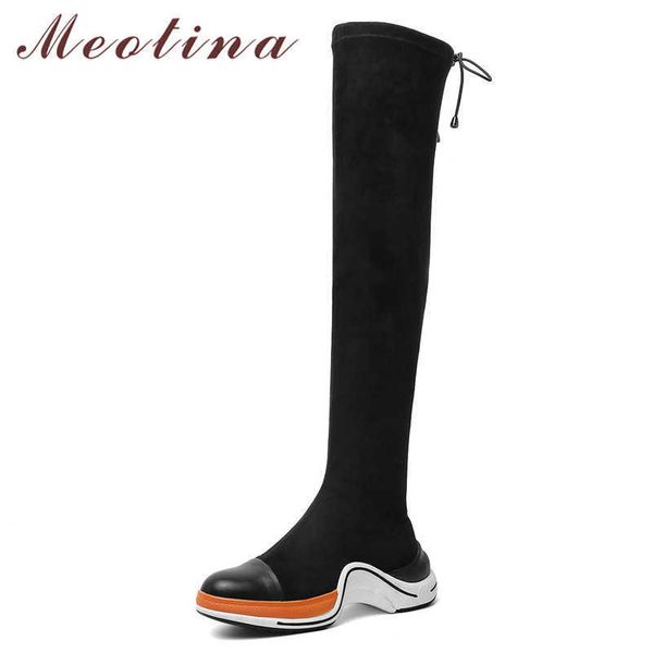 meotina winter thigh high boots women genuine leather flat platform over the knee boots slim stretch round toe shoes lady 34-43 210608, Black
meotina winter thigh high boots women genuine leather flat platform over the knee boots slim stretch round toe shoes lady 34-43 210608, Black